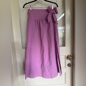 Free People Pink Maxi Skirt with Bow Small